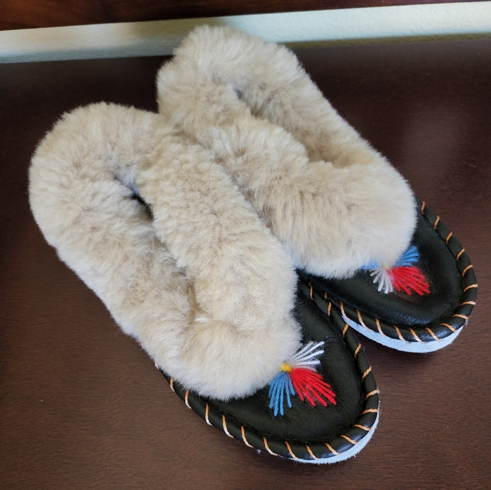Sheepskin Slippers From Poland Size 7